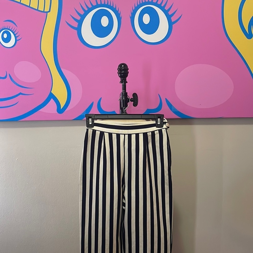 Moschino Cheap Chic Black White Striped Pants